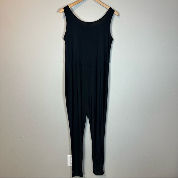 PrettyLittleThing Women's Black Slinky Maternity Jumpsuit Bumpsuit Lounge Cozy - Picture 7 of 10